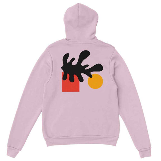 Sweat à capuche unisexe motif abstrait, style artistique moderne, confortable et chaud, idéal pour streetwear et tenue décontractée.