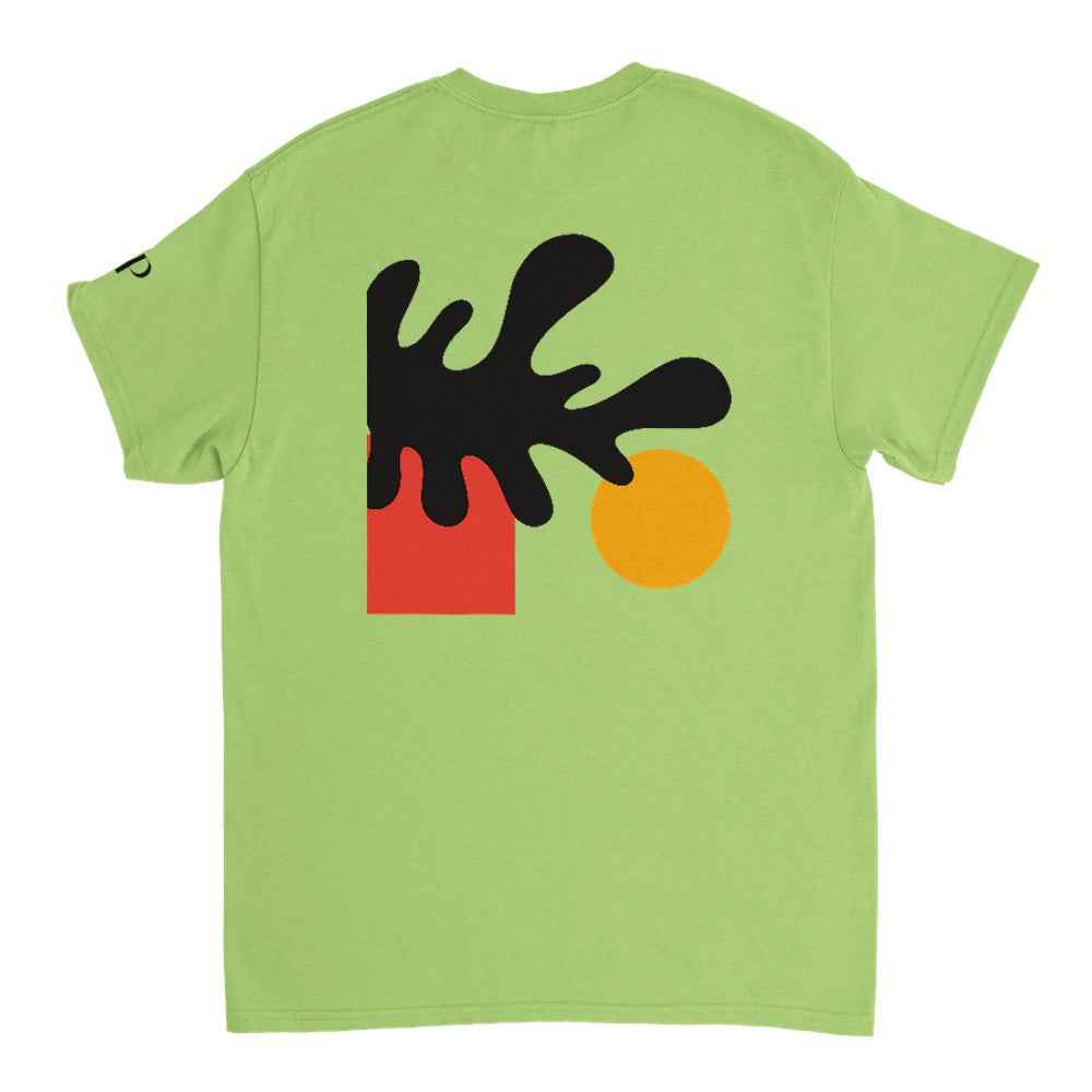 T-shirt unisexe motif abstrait, style artistique moderne, tissu confortable et respirant, idéal pour look casual et streetwear tendance.