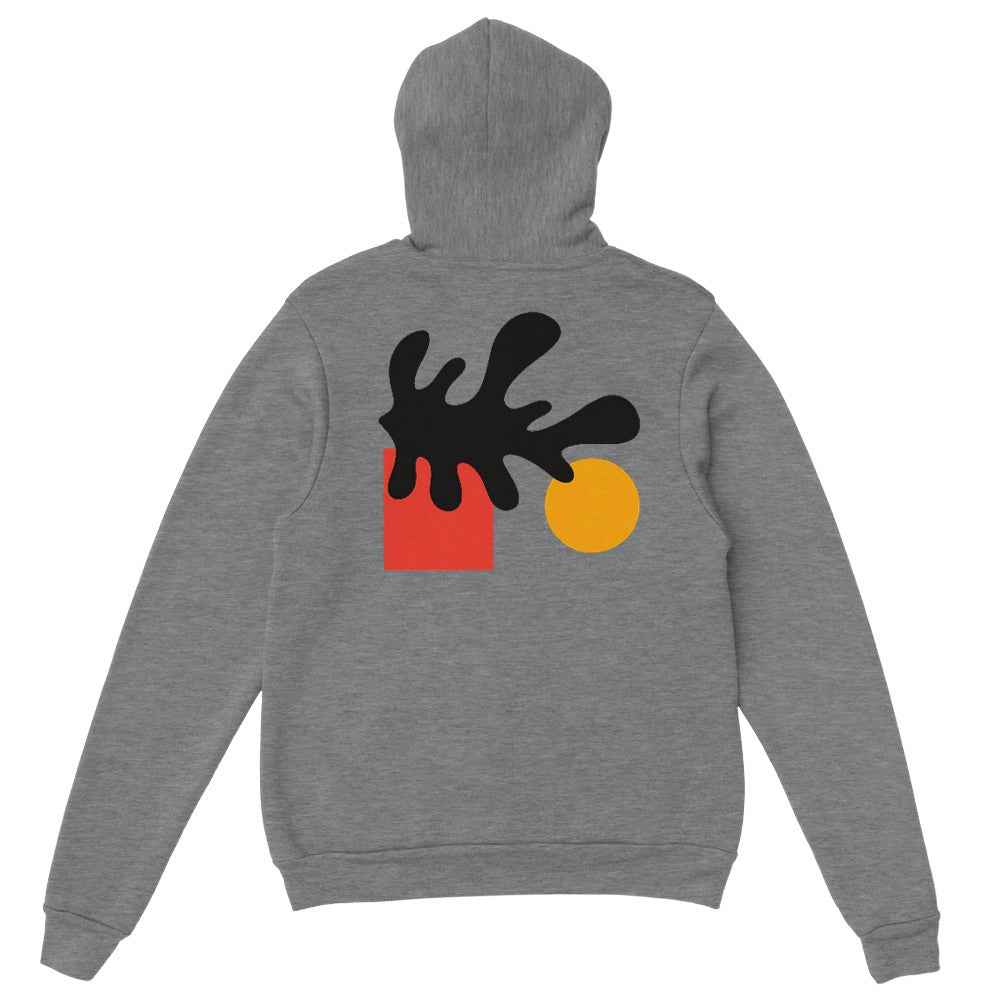 Sweat à capuche unisexe motif abstrait, style artistique moderne, confortable et chaud, idéal pour streetwear et tenue décontractée.