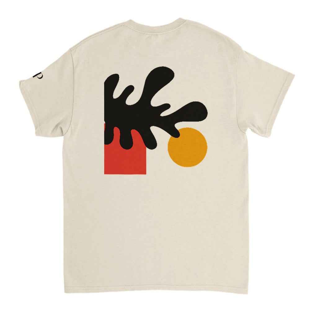 T-shirt unisexe motif abstrait, style artistique moderne, tissu confortable et respirant, idéal pour look casual et streetwear tendance.