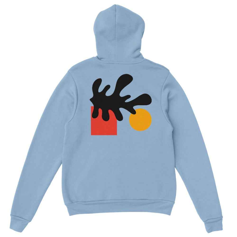 Sweat à capuche unisexe motif abstrait, style artistique moderne, confortable et chaud, idéal pour streetwear et tenue décontractée.