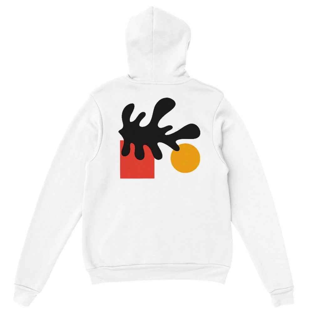 Sweat à capuche unisexe motif abstrait, style artistique moderne, confortable et chaud, idéal pour streetwear et tenue décontractée.