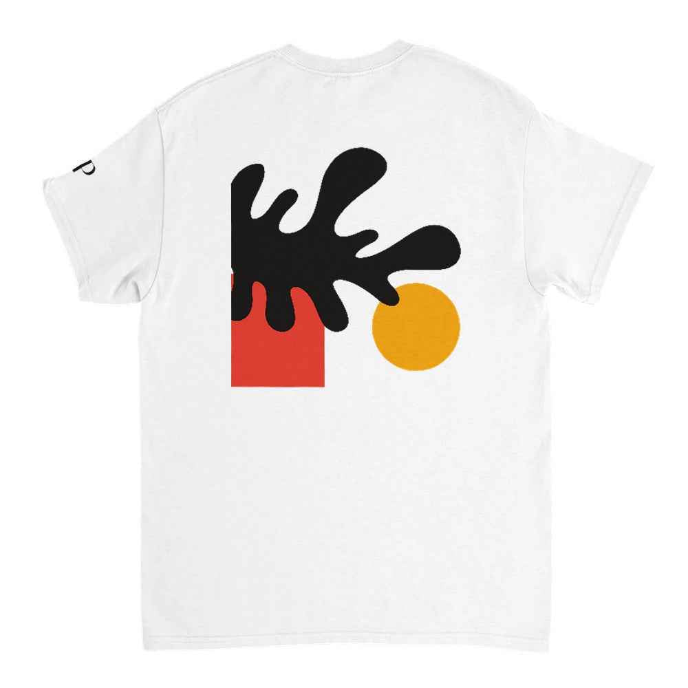 T-shirt unisexe motif abstrait, style artistique moderne, tissu confortable et respirant, idéal pour look casual et streetwear tendance.